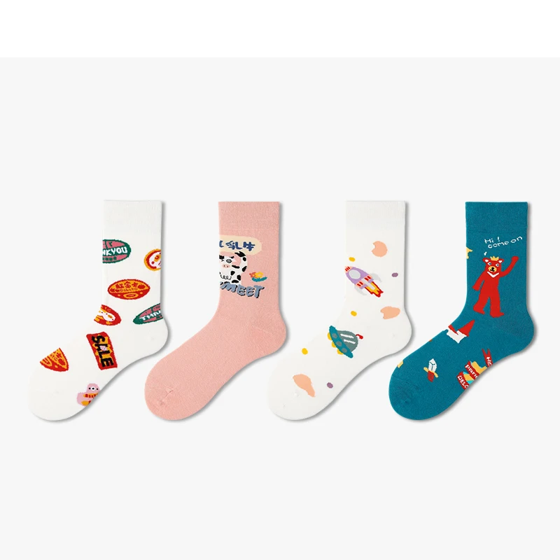3D Cute Young Girl Cartoon Tube Socks