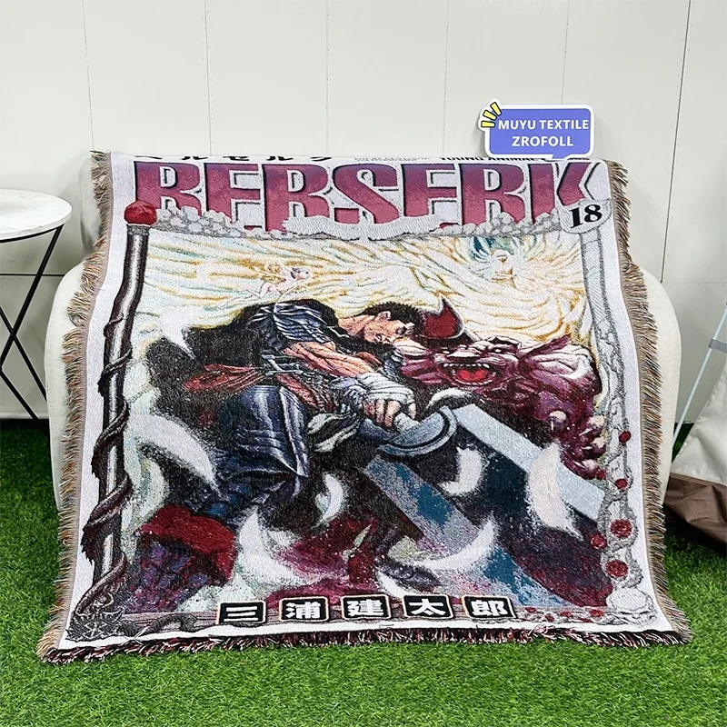 Низкое MOQ складное экологически чистое аниме жаккардовое Тканое одеяло на заказ ГОБЕЛЕН для пикника
