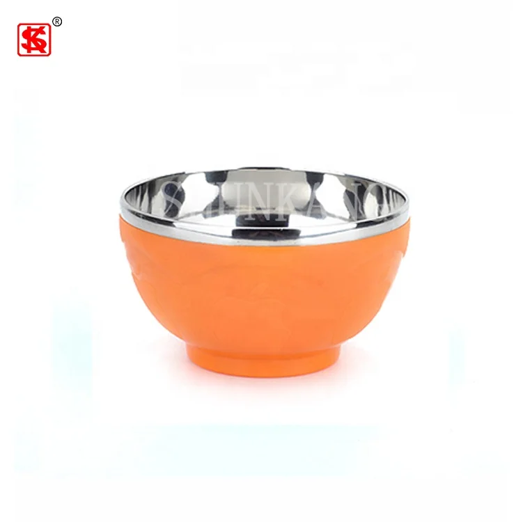 Colorful Stainless Steel Metal Soup Bowl Dinner Food Basin Mixing Bowl For Children