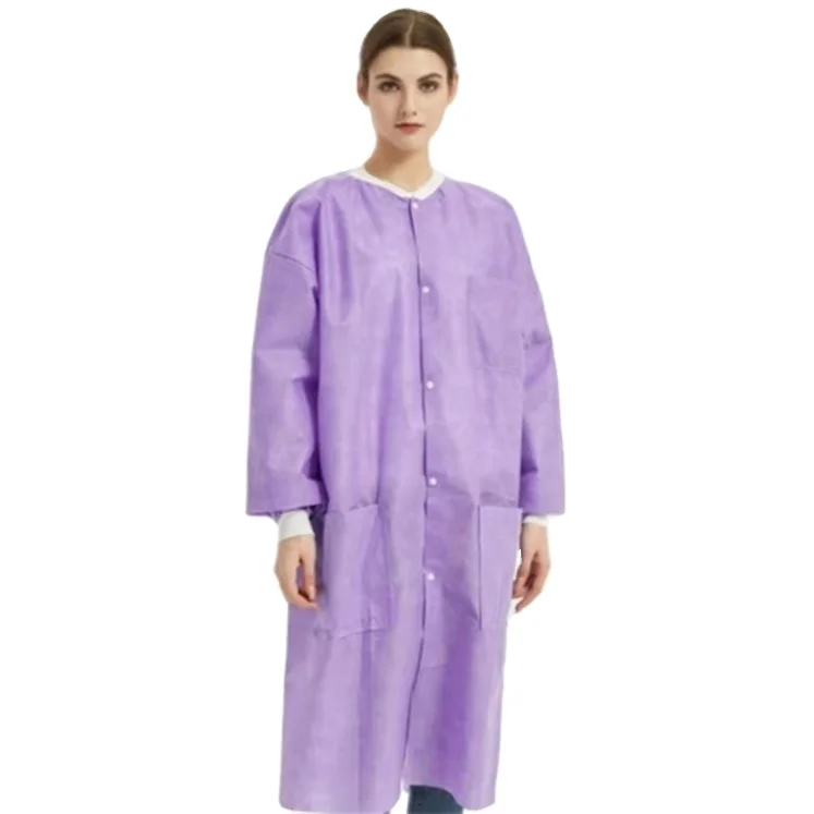 New Released Factory Supplier OEM Service Support Laboratory Work Clothes PP SMS Disposable ESD Lab Coat