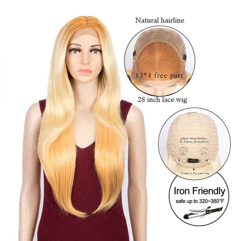 
 Парик Beautytown, 613, светлый, 13x6, с большими кружевами, без спутывания волос, швейцарский  