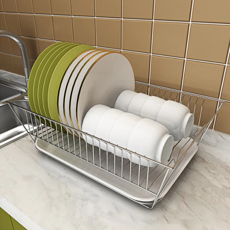 Stainless Steel Dish Drainer Drying Rack Kitchen Multifunction Dish Drying Rack with Drain Board