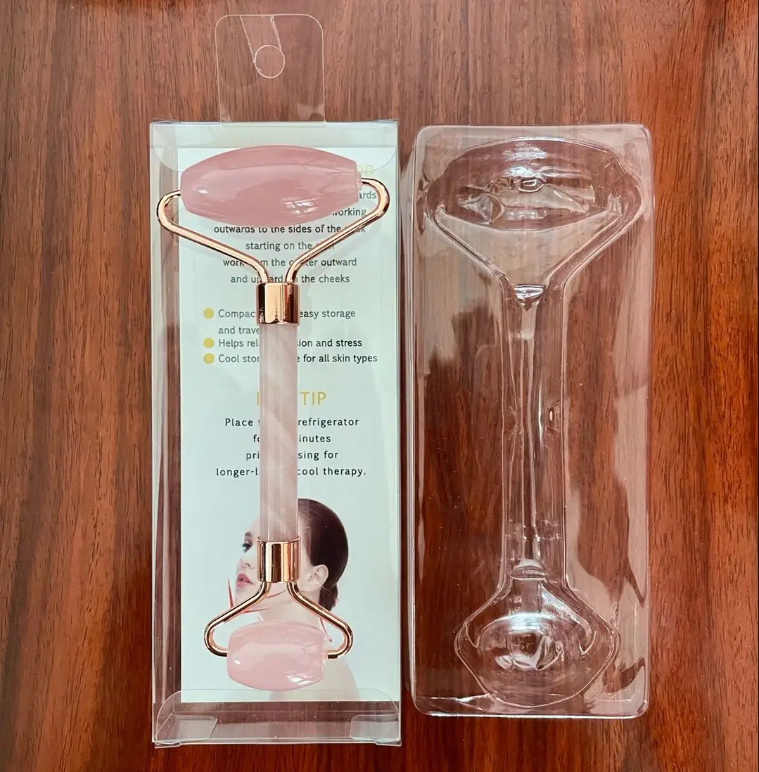 
Best Seller OEM Private Label High Quality massage Anti Aging Resin Rose Pink Quartz Facial Massager Jade Roller for Face 