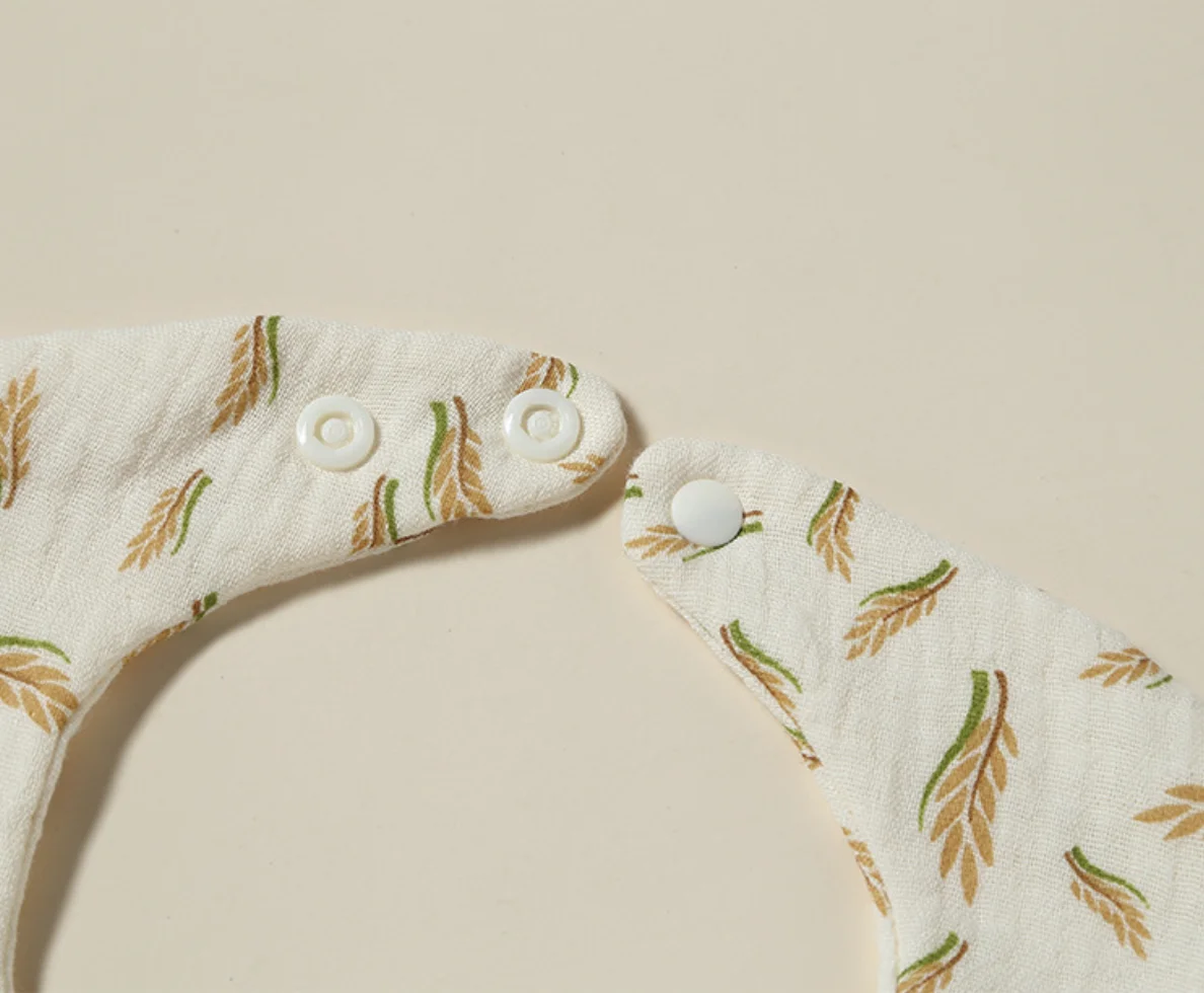 100% Cotton Super Absorbent Baby Muslin 6 layers printing Bibs for Eating Drooling and Teething colorful bandana organic muslin