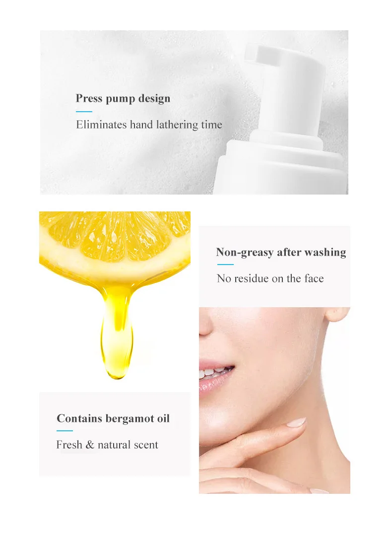 Juyou New Released Gentle Provitamin B5 Whitening Hydrating Remove Makeup Clean Pores Facial Foam Cleanser