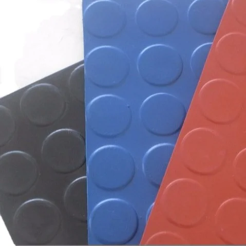 Best quality 3-5mm Coin Stud rubber sheets anti slip Rubber flooring mats roll