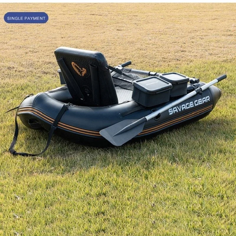 Inflatable Belly Boat One Person Pontoon Boats Thicken PVC Material Rowing Canoe Kayak for Fishing Enthusiasts