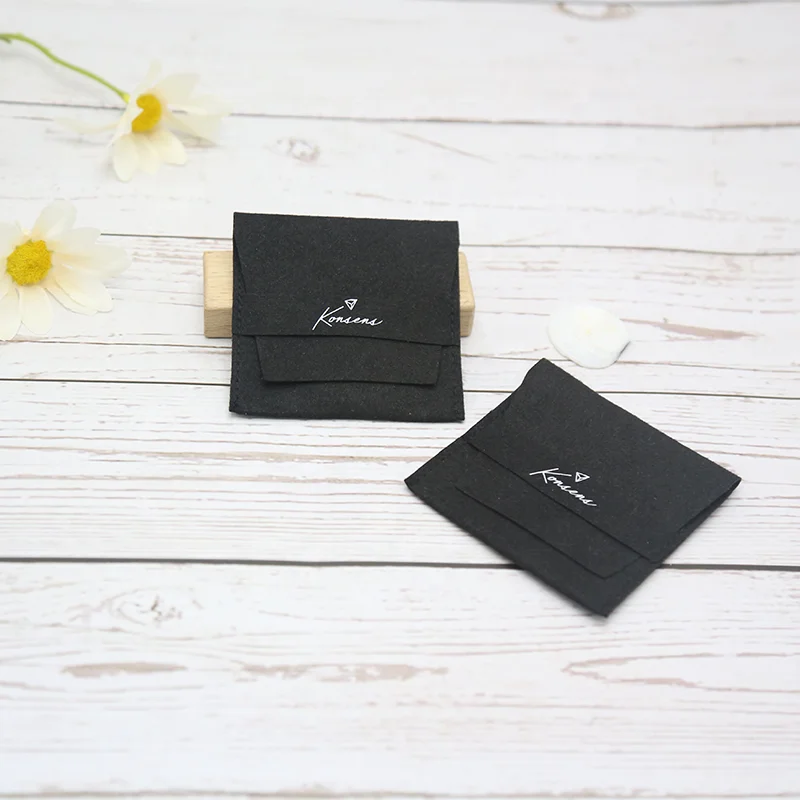 envelope bag microfiber black jewelry recycled custom envelope small pouch