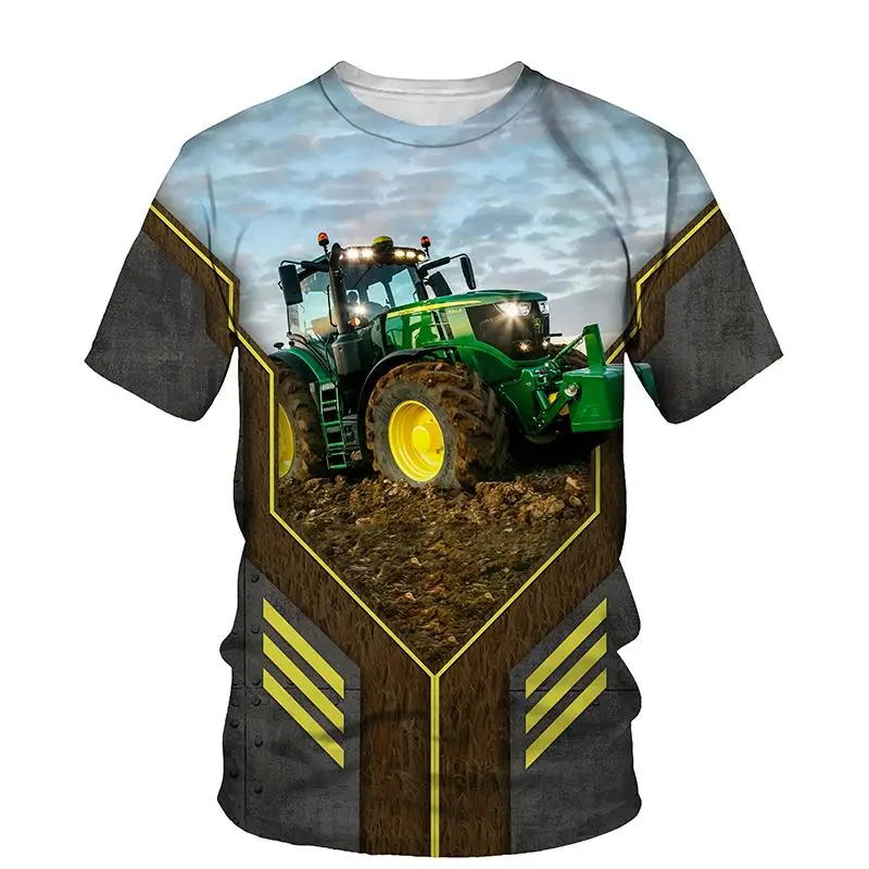 Sublimation Kids T Shirt Cartoon Truck Tractor Luxury Designer Boys Girls Short Sleeve Tops Popular Wholesale Comfort Child Tee