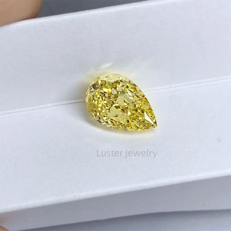 Luster Jewelry Fancy Cut All Size VVS Loose Diamond Coated Vivid Yellow Moissanite for Jewelry
