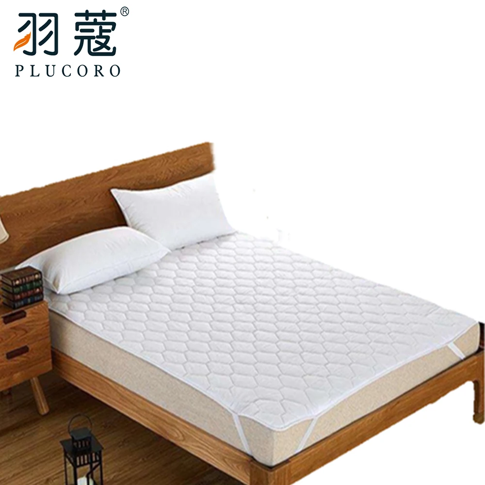 Luxury Fitted Cotton Hotel Mattress Pad With Elastic Band in Foshan Factory