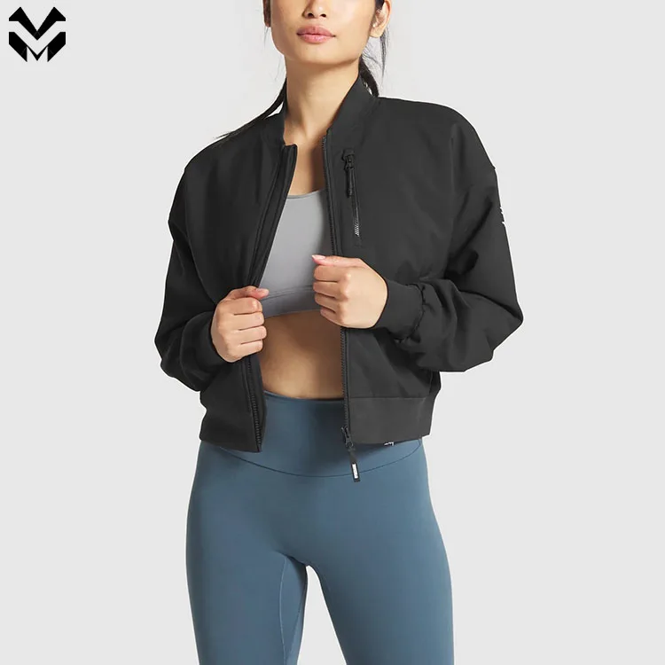 Оптовая продажа 2021 Весна Новый дизайн фитнес-зал хлопок французский Терри открытый Плюс Размер Женская куртка для бега