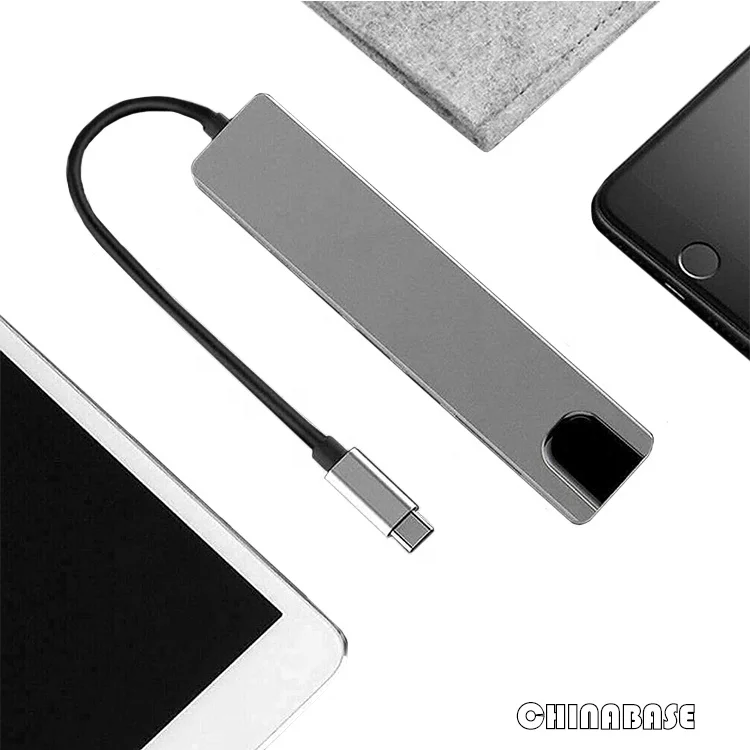 High quality 8 in 1 Type-C Hub Multiport Dock Station with 4K HDMI USB3.0 RJ45 SDTF USB-C PD Charging Adapter 8 ports USB C Hubs