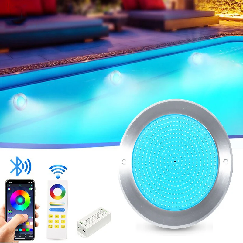 IP68 LED Swimming Pool Lights Epoxy Resin Filled Slim 7.5mm Pool Light RGB DC AC12V Submersible Lighting Underwater Lamp