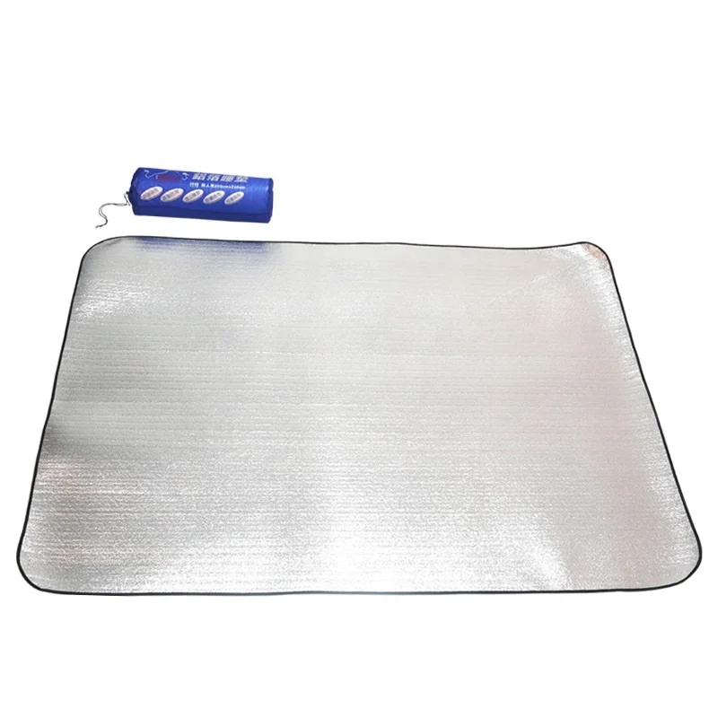 2x2m Portable Folding Aluminum Foil Blanket Garden Sleep Pad Camping Hiking Backpacking Picnic Mattress Waterproof Beach Mat