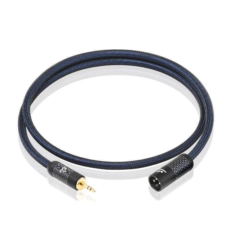 ATAUDIO Hi-end Speaker Cable 3.5mm to XLR Audio Cable with Pure Copper Carbon Fiber Gold-plated Connector Mixer Power Amplifier