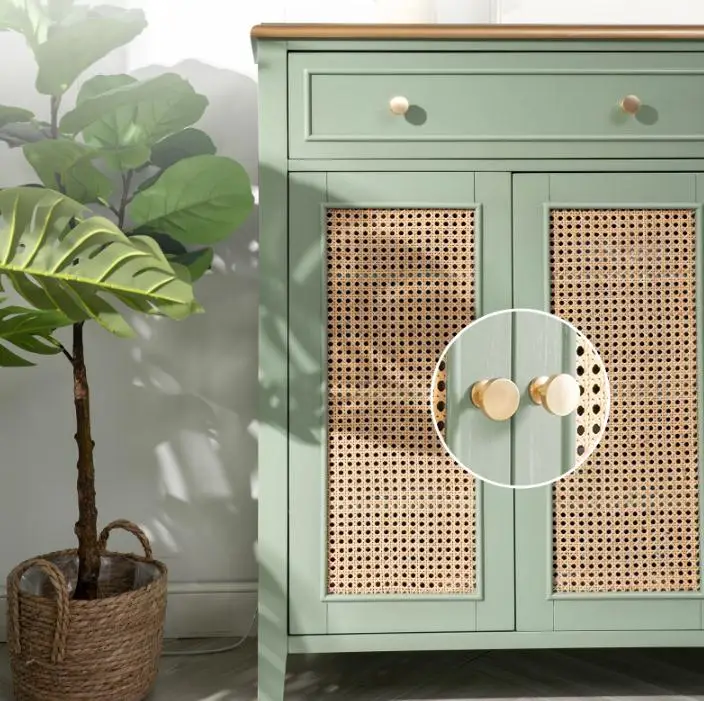 American Style Do Old Green Retro Rattan Door Porch Cabinet Storage Cabinet Modern Shoe Cabinet Solid Wood