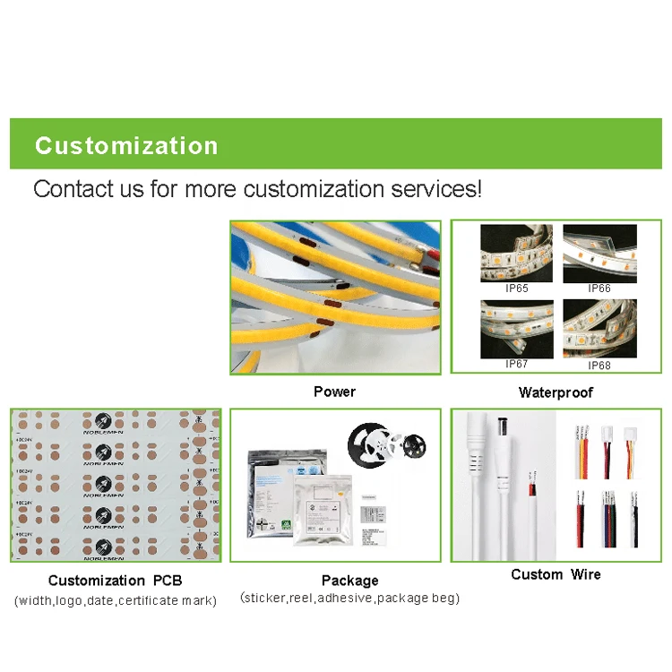 High Density 12v 24V 10mm FPC IP20 576leds/m 14W/M RGB Flexible COB LED Strip/Smart Strip Lights
