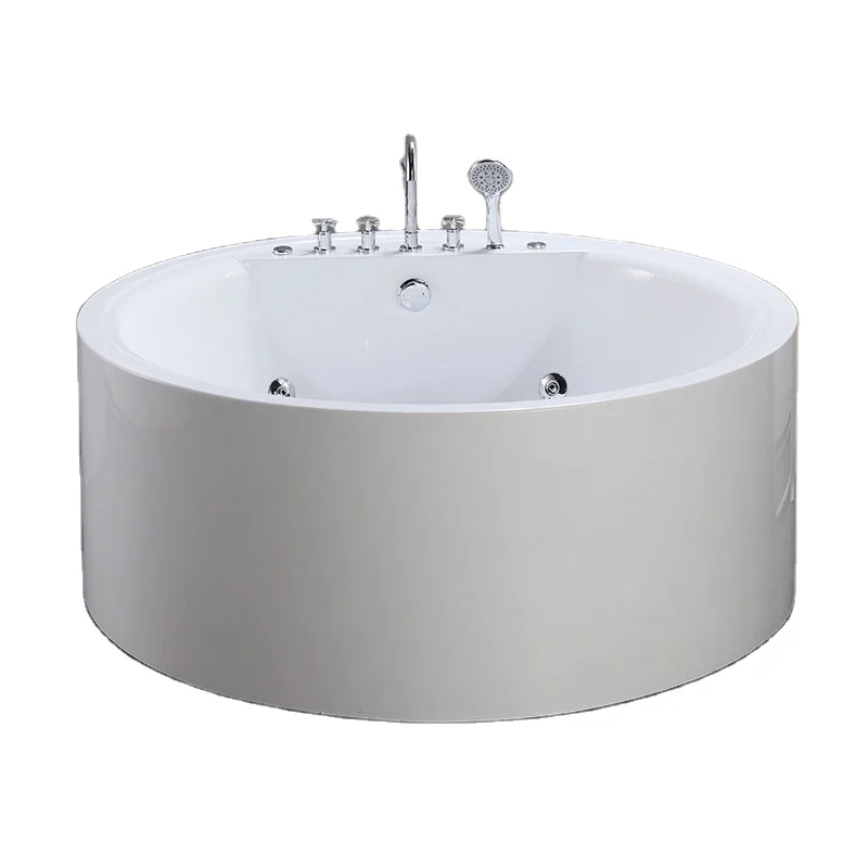 Round Drop-in Acrylic Bathtub Surface Embedded Bathtub New Design Built in Bath Solid Massage White Bathroom Modern Air Massage