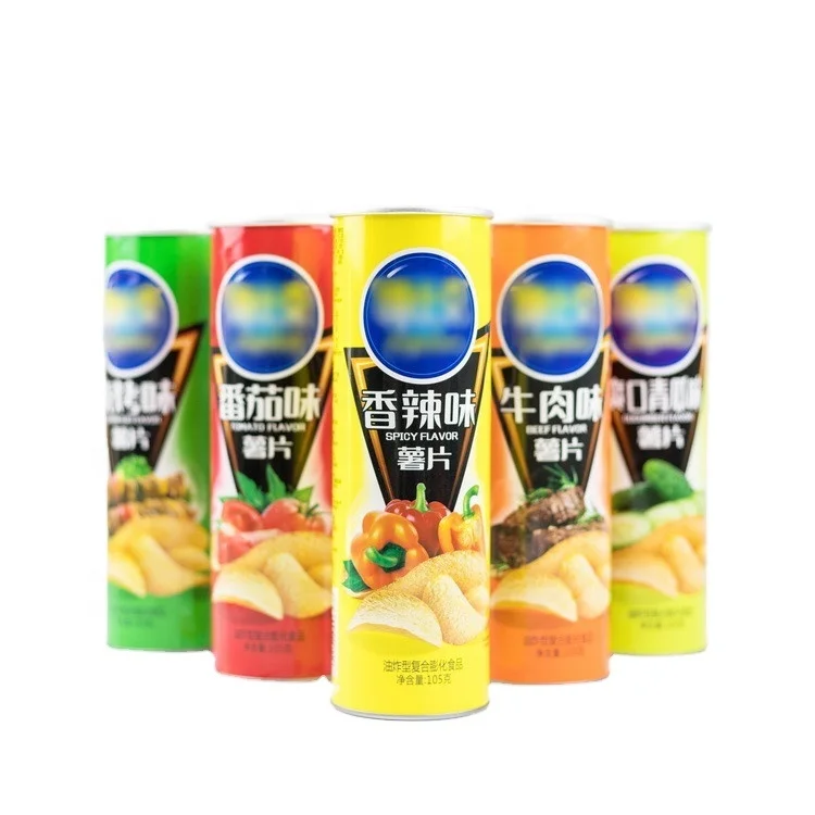 Custom Kraft Rigid Paper Tube Box for Food Packaging of Cookies Cake Oatmeal Puff Popcorn Baby Food Bread Potato Chips