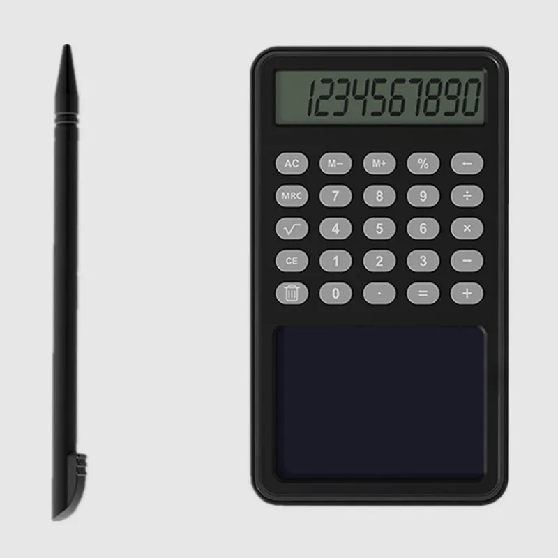 New Product 12 Digit Calculator Drawing Pad Desktop Calculator with Writing Tablet Mini Portable LCD Note Pad