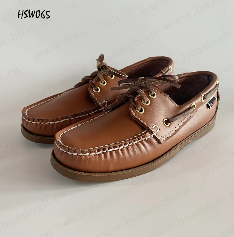 LXG,China factory wholesale two-eyes style men women penny shoes casual walk flat brown peas shoes HSW065