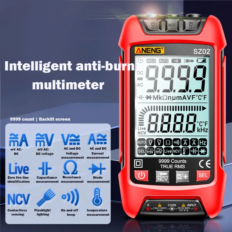 Fully automatic digital display multimeter, intelligent anti-burn multimeter, high-precision electrician maintenance instrument