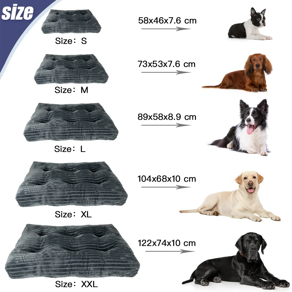 Good Price Flannel Natural High Quality Thick Pp Cotton Stylish Indoor Removable Pet Dog Bed Mat