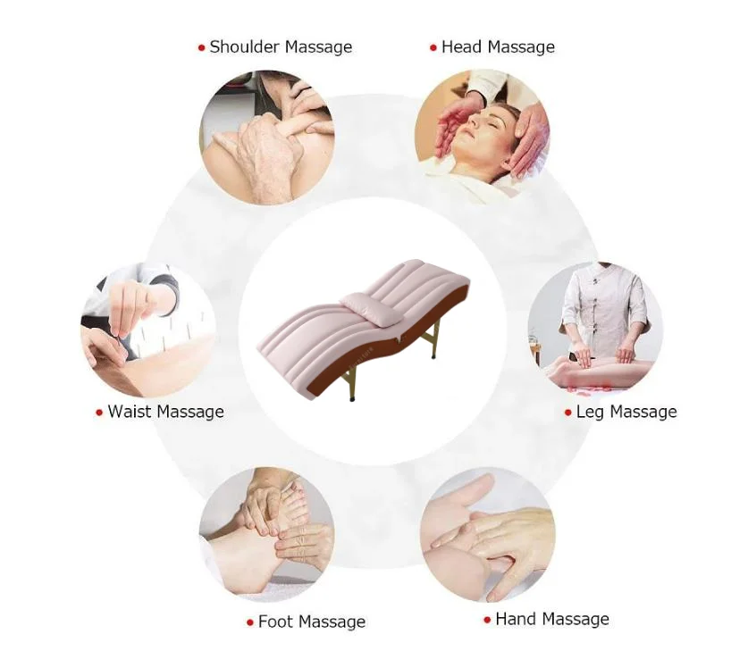 Modern Stationary luxury Beauty Salon Equipment  Metal Eyelash Cosmetic Facial Spa Curve Lash Bed Massage Table