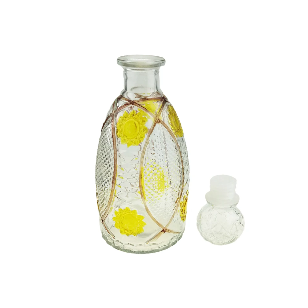 Round  glass decanter for liquor with glass stopper lid for wine whiskey