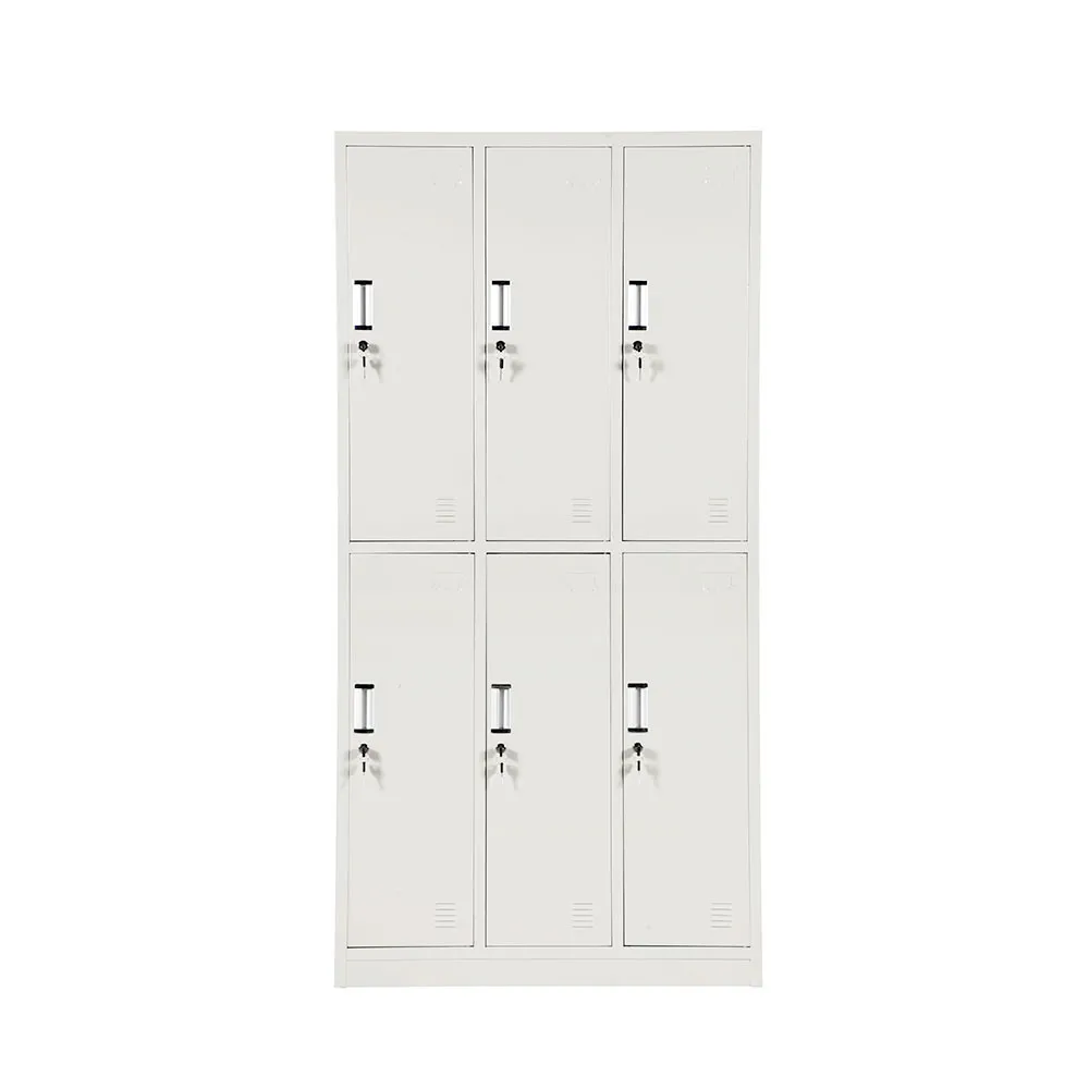 customized Modern Steel wardrobe metal clothes storage locker wardrobe design mulit compartment 6 door