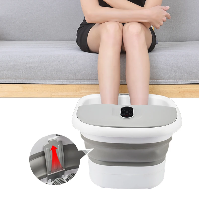 New Design Collapsible Electric Foot Spa Massager with Heat Bubbles Motorized Massage Foot Bath