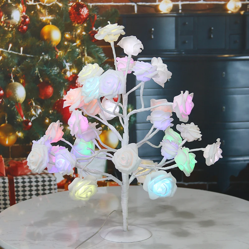 New arrivals artificial flower RGB Rose diy H45CM led rose tree lamp for home decoration lighting or led tree light for party