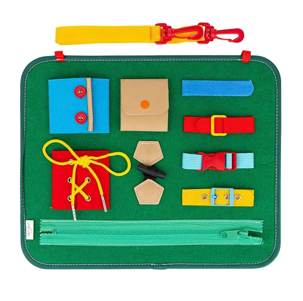 All win deer Best selling felt Toddler Busy Board with shoulder strap