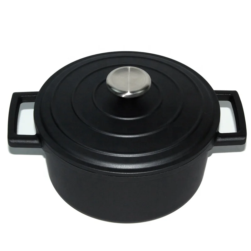 High quality black die cast aluminum casserole with cast lid induction oven