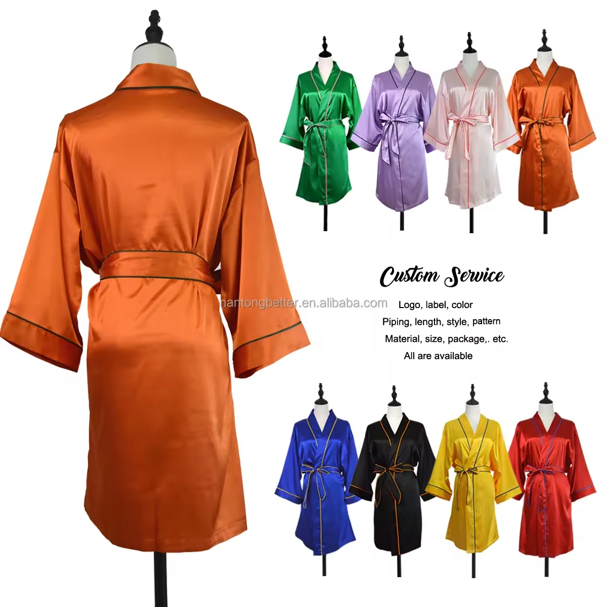 Женский шелковый халат с индивидуальным логотипом