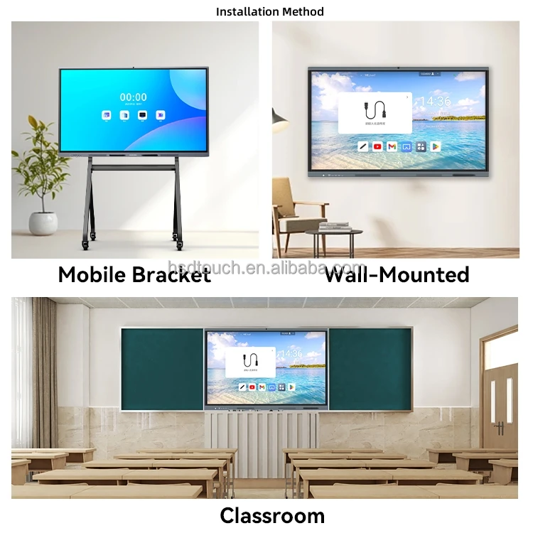 New product ideas 2024 4K Android Led LCD Interactive whiteboard teaching smart board touch screen display Interactive boards