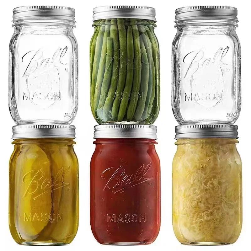 Mason Tincture Bottlese Jar Containerbottle Screw Glass with Metal Food Round Cake Box Aluminum Transparent Food Storage 100pcs