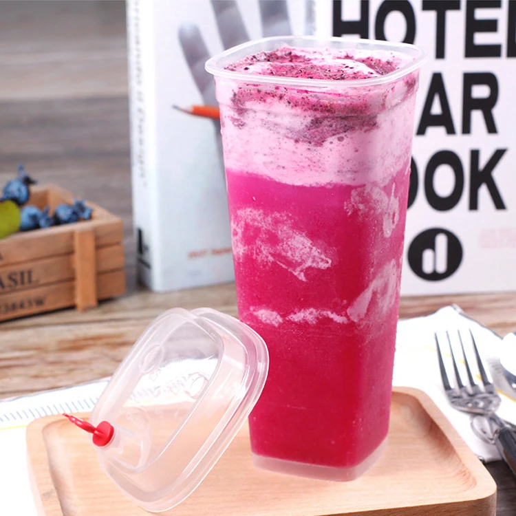 Plastic Takeaway Pp Disposable Plastic Juice Cup Bubble Tea Cup With Lid