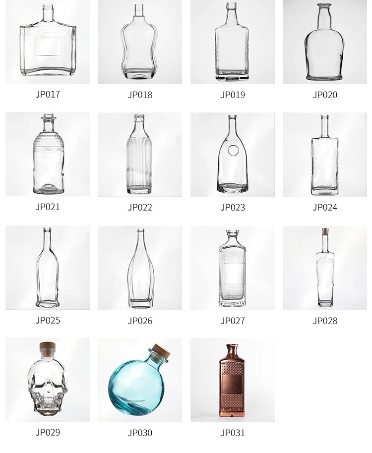 Custom empty 500ml 750ml absolut whisky liquor hot vodka brandy frosted wine glass bottles for vodka