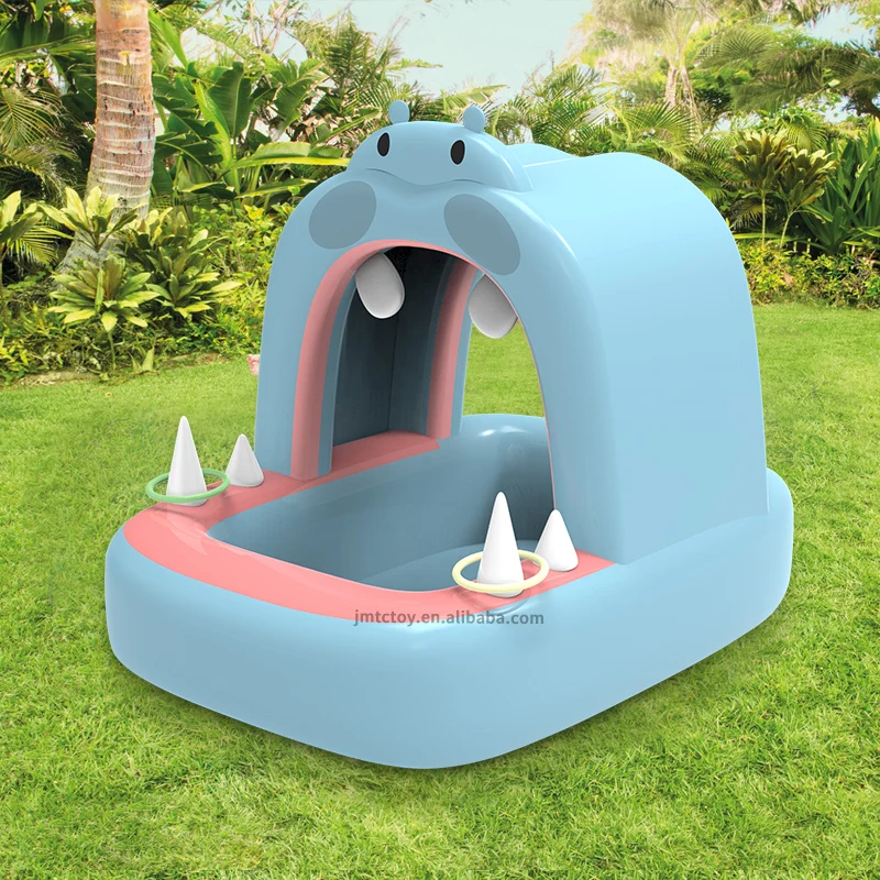 Inflatable hippo pattern summer family funny water sport pool