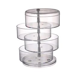 Plastic Crystal Rotating Makeup Cosmetic Organizer Factory Price Rotating Jewelry Box