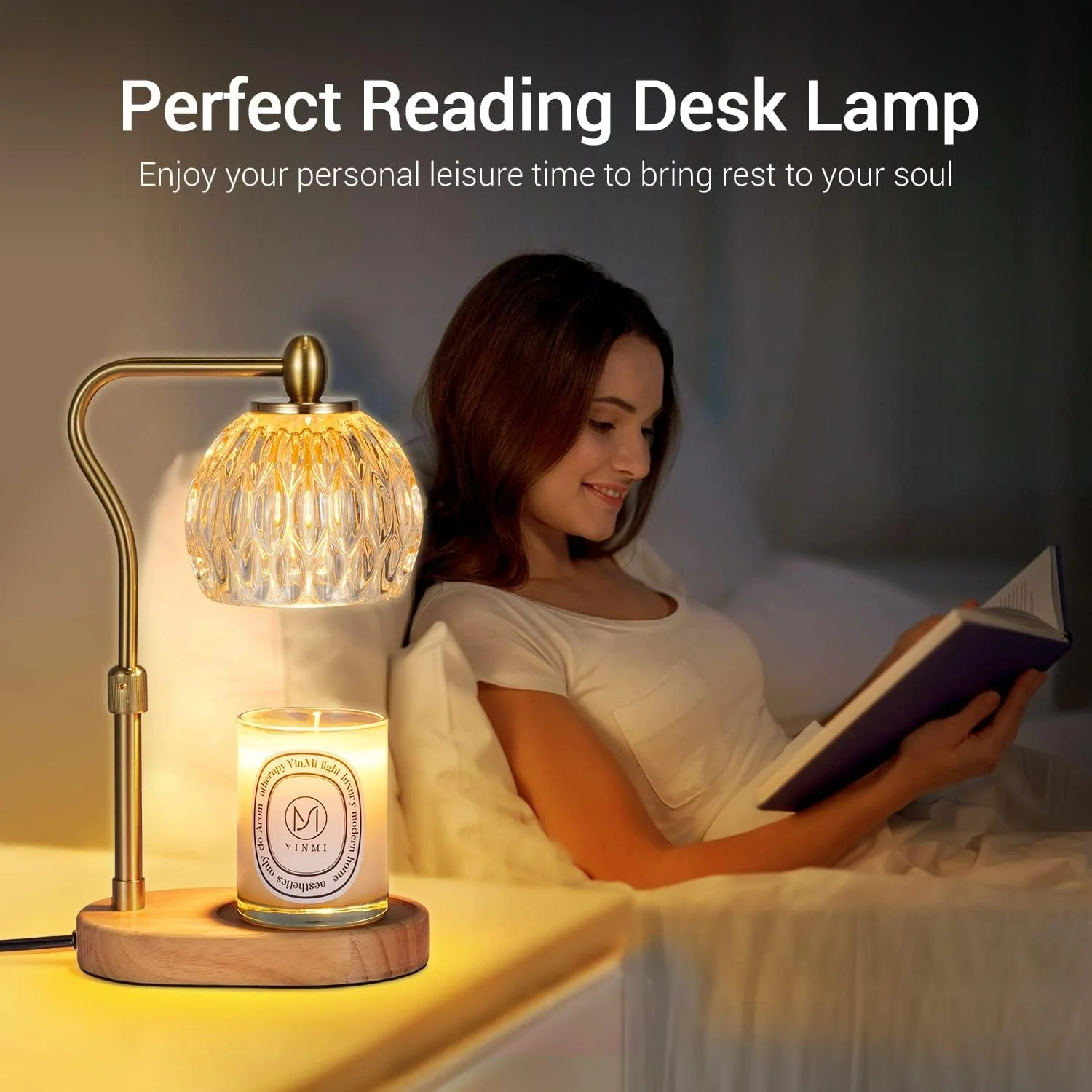 Aromatherapy candle warmer lamp Vintage Home decor LED lamp Bedroom electric essential oil diffuser heater with timer