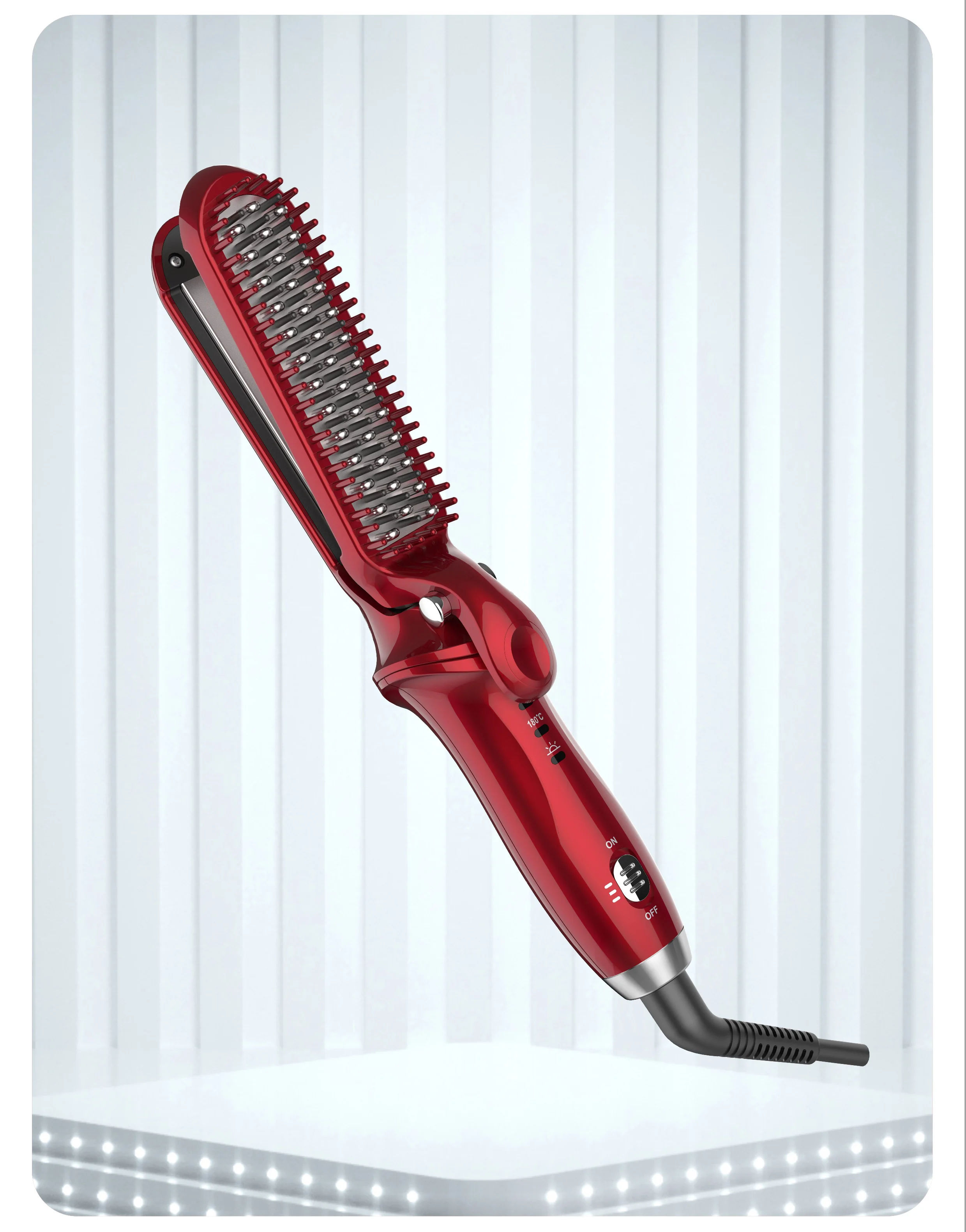 Custom Electric Hair Straightener Comb Brush Professional Ceramic Fast Hair Straightener Brush