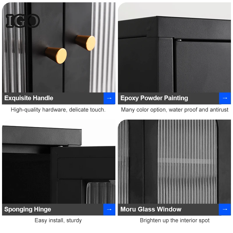 Upper Glass Down Metal Office Steel File Cabinet Metal Storage Cupboard Metal Office Cabinets