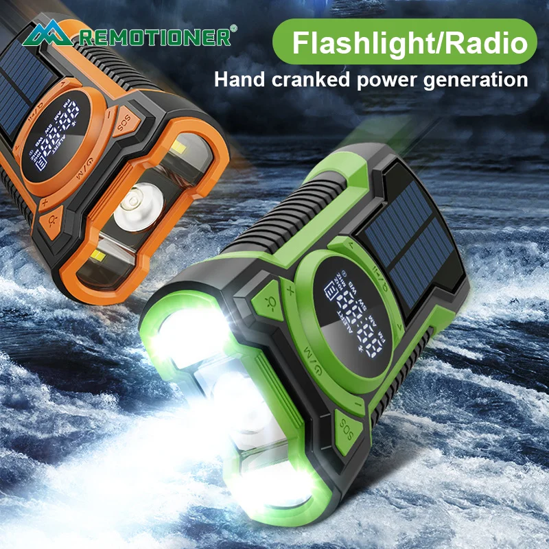 5000mAh Emergency Hand Crank Radio Solar Powered Station Portable Weather Radio with LED Flashlight