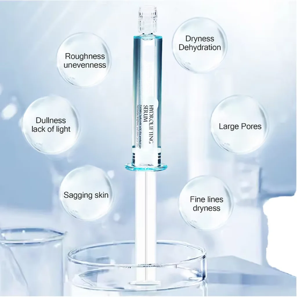 Private Label Hyaluronic Acid Hydrating Anti Aging Power Serum Vitamin C Brightening Face Serum Ampoule