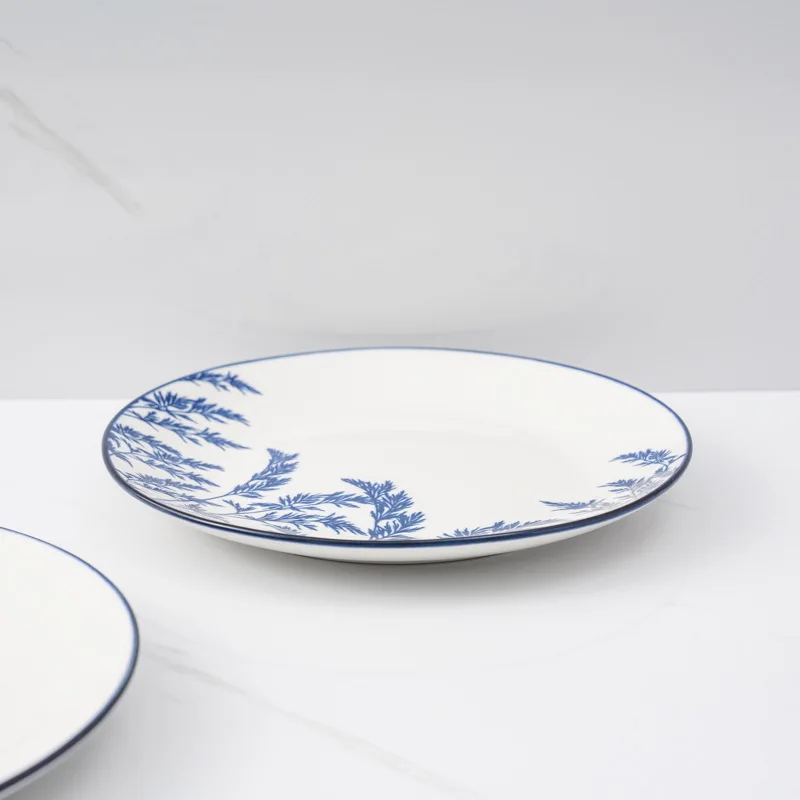 Hot porcelain bowl and dish household bowls and plates Chinese rice bowls and plates underglaze color tableware and soup bowls