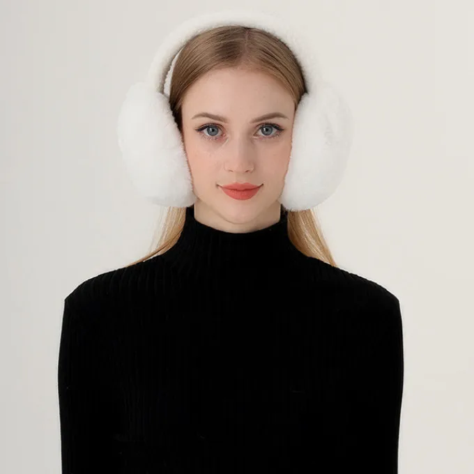 Cute And Warm Ear Muffs Winter Foldable Solid Plush Ear Protection