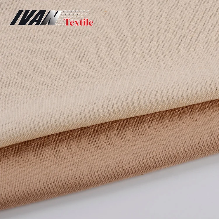 Classic OEM breathable plain soft woven solid color dress pants viscose linen fabric